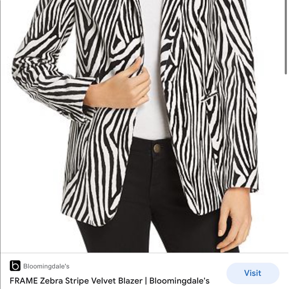 FRAME velvet zebra jacket